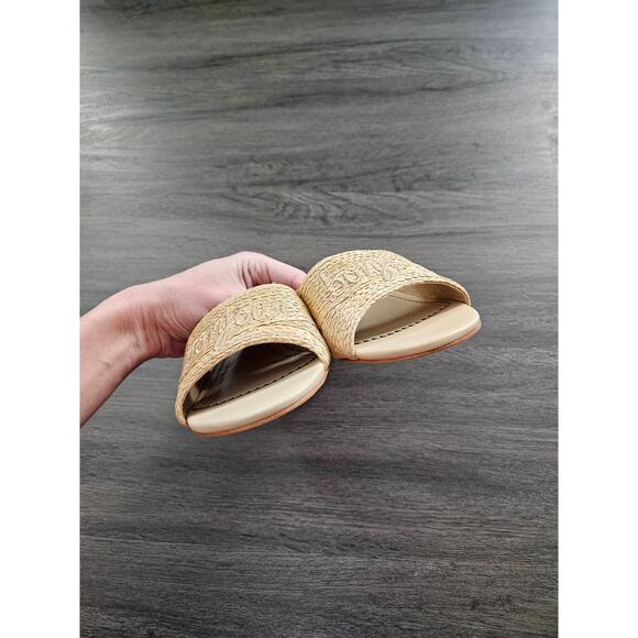 Cinq a Sept Women's Tan Raffia Dani Slide NWOB Size 37.5 - Picture 6 of 10